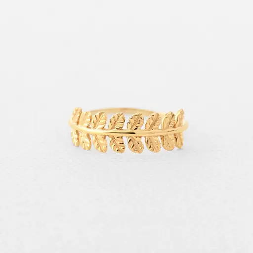 ANILLO HOJAS ENLAZADAS LISAS 