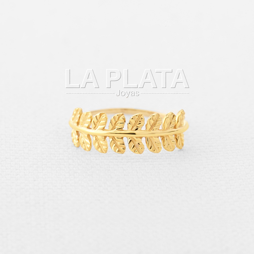ANILLO HOJAS ENLAZADAS LISAS 