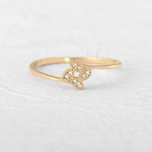 [AN175] ANILLO HOJAS CON CIRCON 