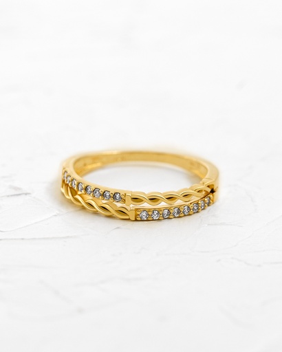 ANILLO ETERNO TRENZADO Y CIRCONADO 