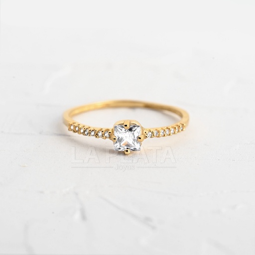 ANILLO  CUADRADO CON CIRCÓN GR