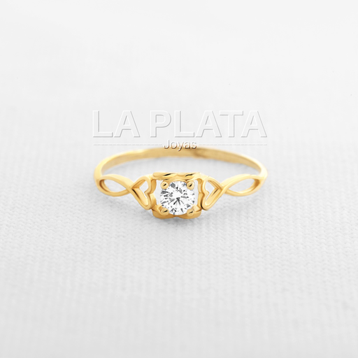 ANILLO CUADRADO CON FORMA DE INFINITO 