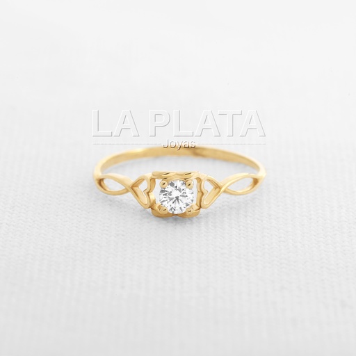 ANILLO CUADRADO CON FORMA DE INFINITO 
