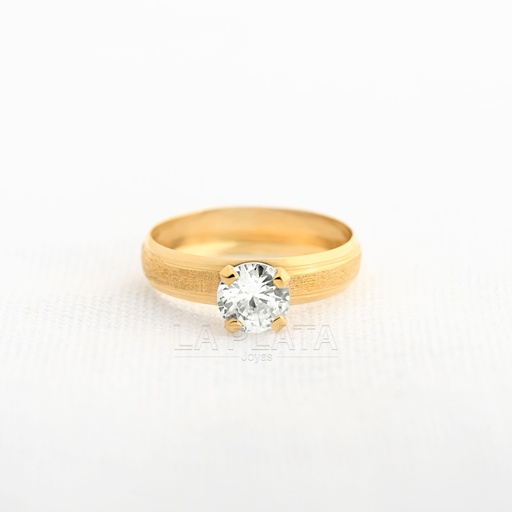 [AN211] ANILLO REDONDO CON CIRCON GRANDE BLANCO 