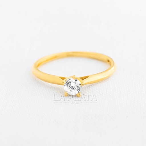 ANILLO SOLITARIO CIRCON EN RELIEVE 