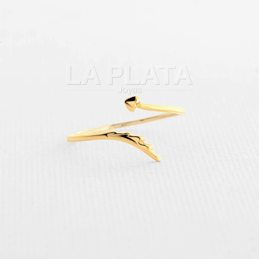 ANILLO PLUMA Y CORAZON