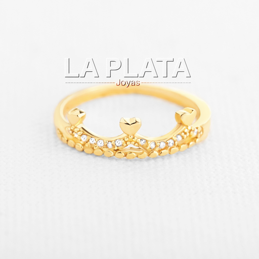 [AN403] ANILLO CORONA DE CORAZONES 