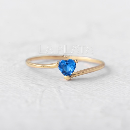 [AN432] ANILLO CORAZON LISO CIRCONADO 