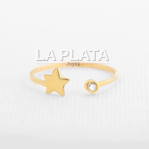 [AN436] ANILLO ESTRELLA Y CIRCON