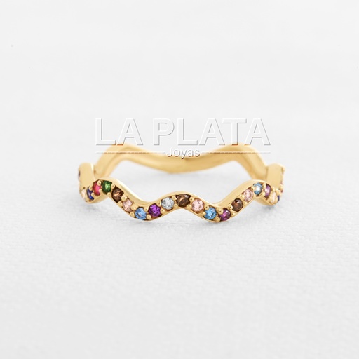 [AN457] ANILLO OLAS COMPLETAS CIRCONADA COLORES