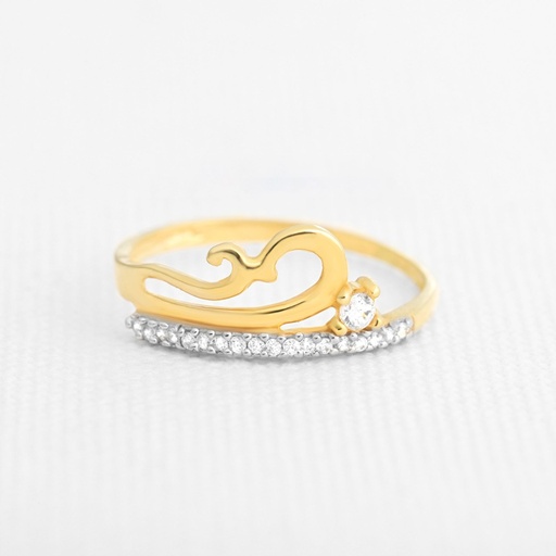 [AN458] ANILLO OLAS MEDIO CIRCONADA