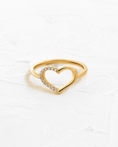 [AN548] ANILLO CORAZÓN MITAD CIRCONADO