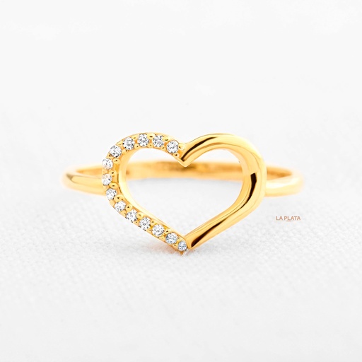 [AN548] ANILLO CORAZÓN MITAD CIRCONADO