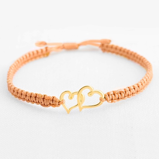 [PH471] PULSERA DOBLE CORAZÓN CURVO SIX