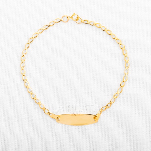 PULSERA NACIONAL DE BEBE CON PLACA OVALADA