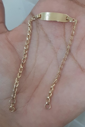 [PN49] PULSERA NACIONAL DE BEBÉ CON PLACA SEMIOVALADA