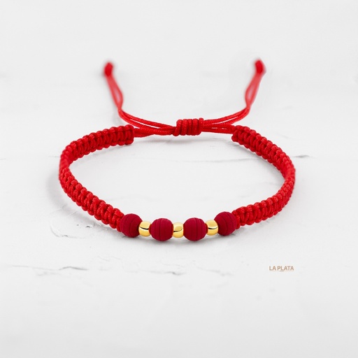 PULSERA HILO 3 BALINES LISOS