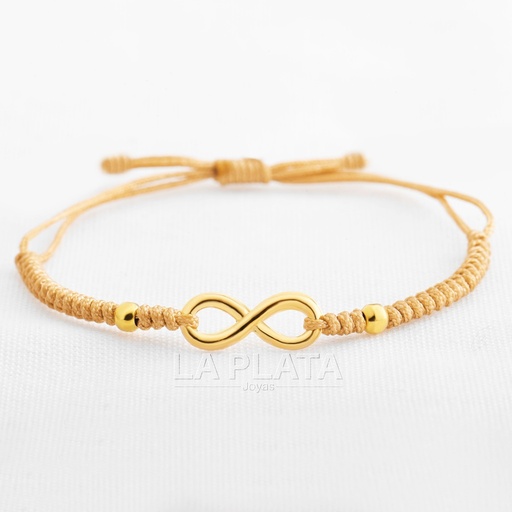 PULSERA HILO CON INFINITO Y BALINES