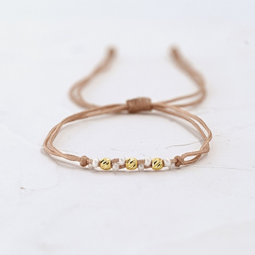 [PH715] PULSERA DE HILO CON 3 BALINES DIAMANTADOS