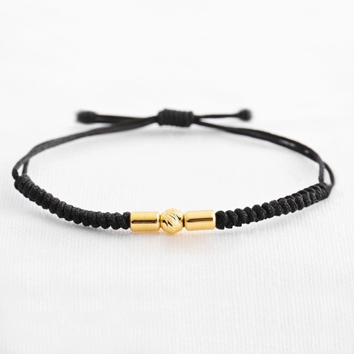 PULSERA DE HILO CON CILINDRO Y BALIN DIAMANTADO