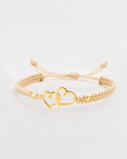 PULSERA DE HILO DOBLE CORAZÓN