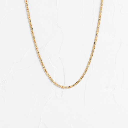 [CI58] CADENA PLANA DIAMANTADA TRES OROS 40CM