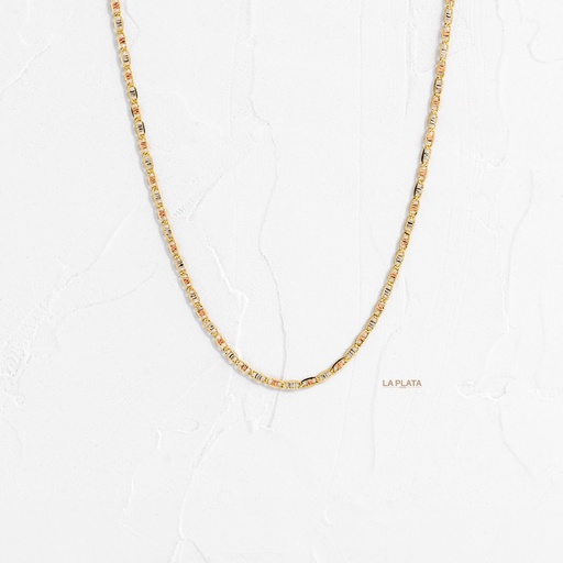 [CI58] CADENA PLANA DIAMANTADA TRES OROS