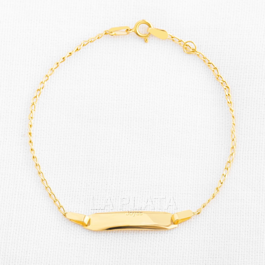 PULSERA DE BEBE CON PLACA SEMIOVALADA