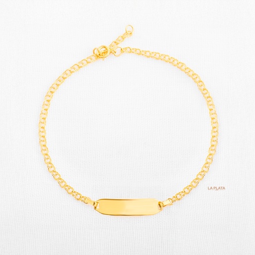 PULSERA DE BEBE CON PLACA SEMI PLANA