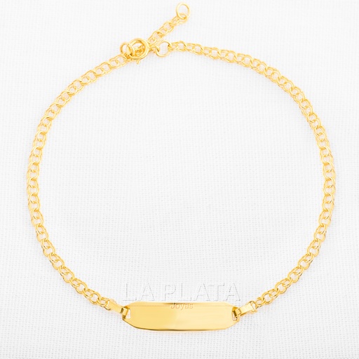 PULSERA DE BEBE CON PLACA SEMI PLANA