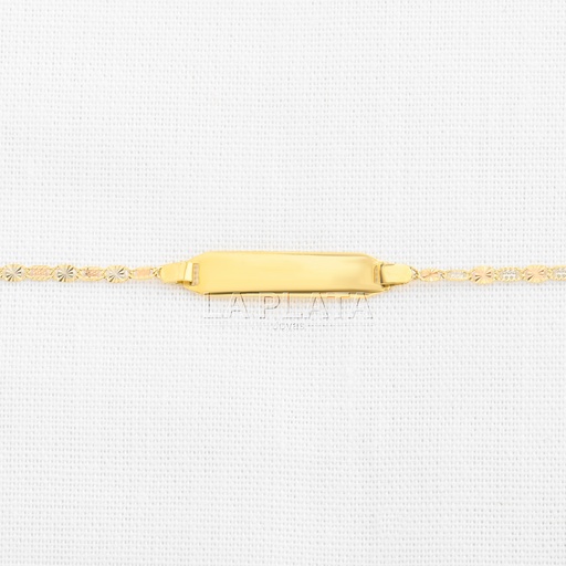 [PI48] PULSERA BEBE CON PLACA TEJIDO PLANO DIAMANTADA
