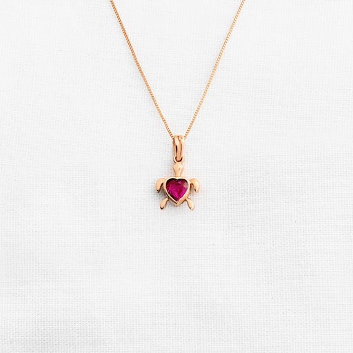DIJE TORTUGA CIRCONADA ORO ROSA