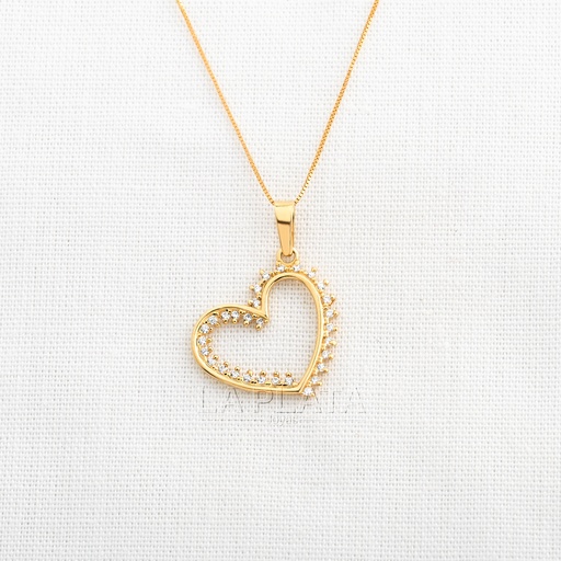 DIJE SILUETA DE CORAZON CIRCONADA
