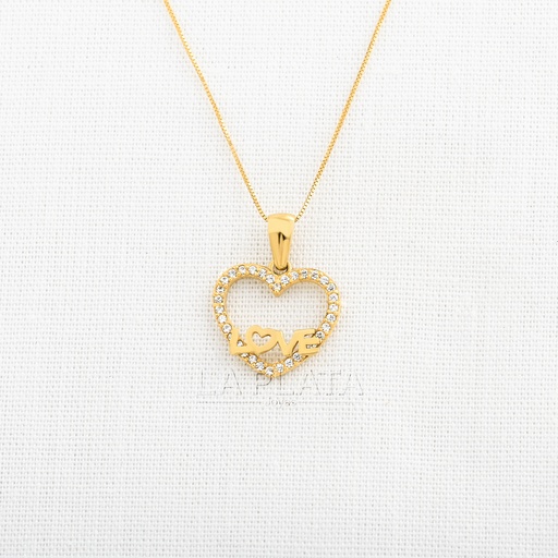 [DN950] DIJE CORAZON LOVE CIRCONADO