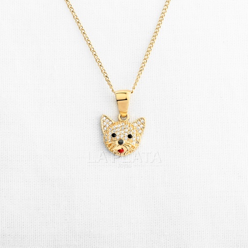 [DN1056] DIJE CARA DE GATO CIRCONADA