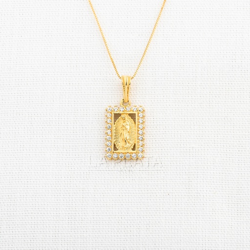 [DN1067] DIJE VIRGEN DE LA GUADALUPE BORDE CUADRADO