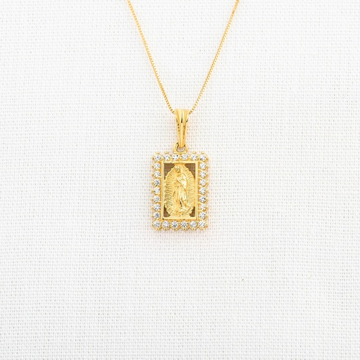 [DN1067] DIJE VIRGEN DE LA GUADALUPE BORDE CUADRADO