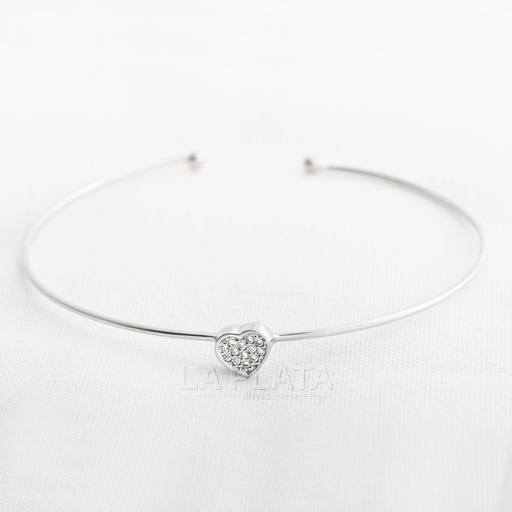 [PN122] PULSO CORAZON ORO BLANCO