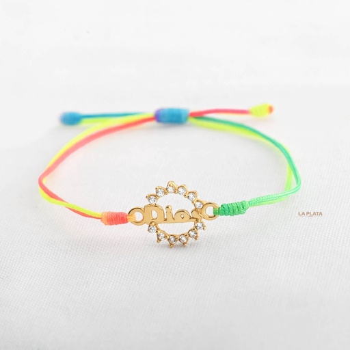 PULSERA DIOS CIRCULAR CON CIRCONES
