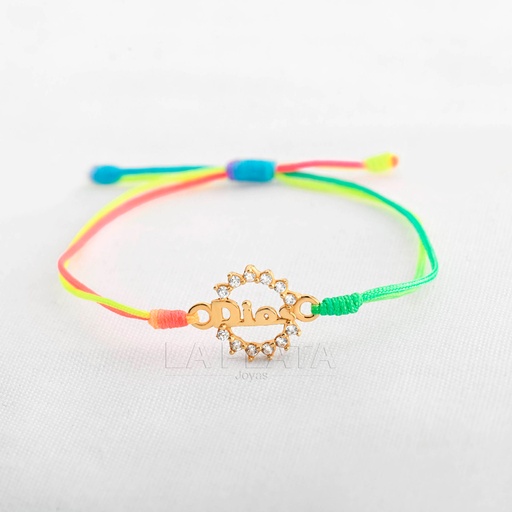[PH657] PULSERA DIOS CIRCULAR CON CIRCONES
