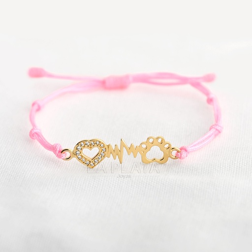 [PH685] PULSERA CORAZÓN ENLAZADO HUELLA