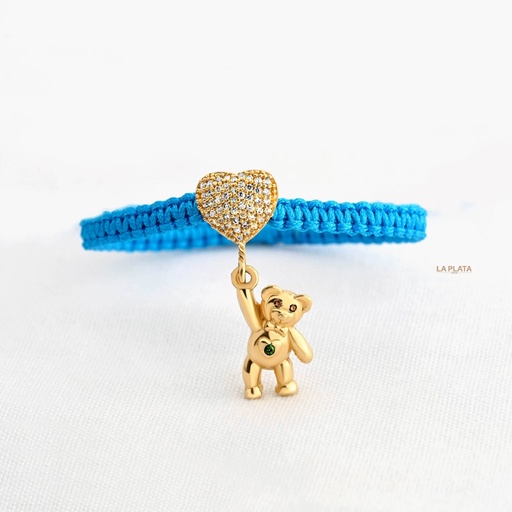 [PH804] PULSERA/DIJE OSO CIRCONADO CON CORAZÓN