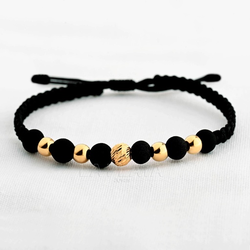 [PH946] PULSERA ESFERA LISAS Y DIAMANTADAS