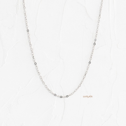 [CI25] CADENA ROLL ON ORO BLANCO 45CM