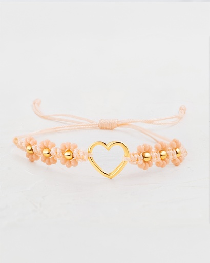 [PH968] PULSERA FLOR Y CORAZÓN