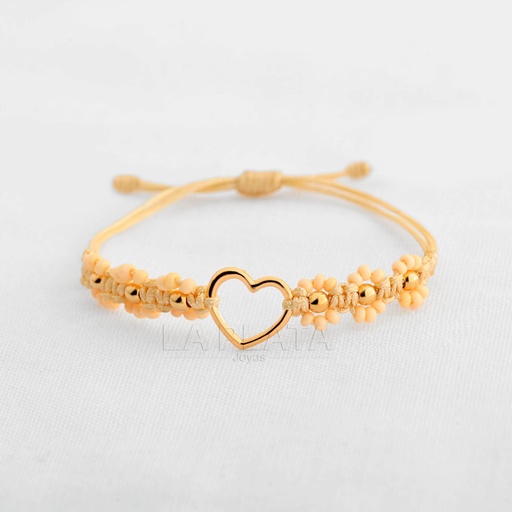 [PH968] PULSERA FLOR Y CORAZÓN