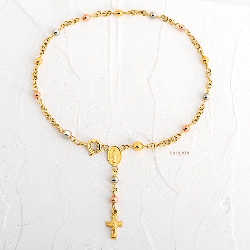 PULSERA DENARIO TRES OROS