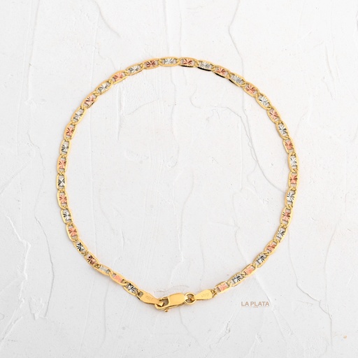 [PI35] PULSERA ITALIANA PLANA DIAMANTADA