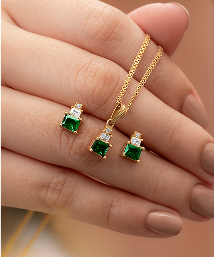 [TDC02] SET ZIRCONES VERDE