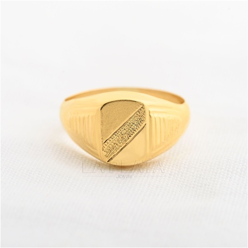 ANILLO HOMBRE MITAD MATEADO